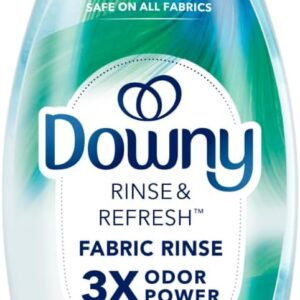 Downy Rinse & Refresh Laundry Odor Remover & Fabric Softener – Cool Cotton Scent, 48 fl oz – HE Compatible, Safe on All Fabrics