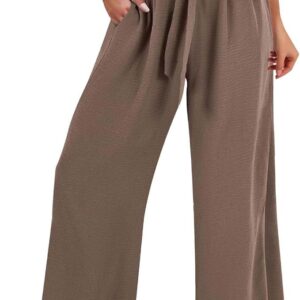Beach Vacation Linen Pants for Women – Casual Loose High Waist Boho Style, Wide Leg Cropped Palazzo Summer Essentials
