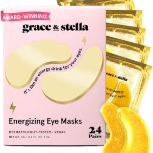 Grace & Stella Award-Winning Under Eye Mask – 24K Gold Gel Patches for Dark Circles, Puffy Eyes & Wrinkles – Vegan Self-Care Gift Set for Women – 24 Pairs**