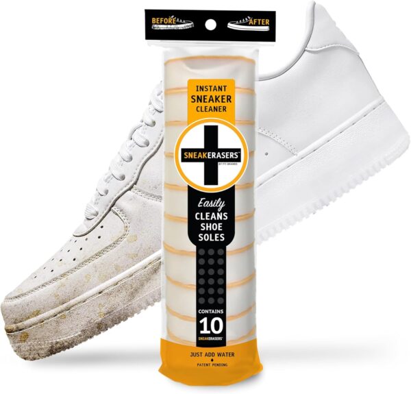 SneakERASERS Sole & Sneaker Cleaner – Premium Dual-Sided Sponge Kit for Men & Women Sneakers – Gentle Rub Shoe Cleaner for Tennis Shoes – 10 Pack