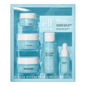 e.l.f. SKIN Holy Hydration! Hydrated Ever After Skincare Mini Kit – Cleanser, Makeup Remover, Moisturizer & Eye Cream – Travel Size Hydrating Skincare Set